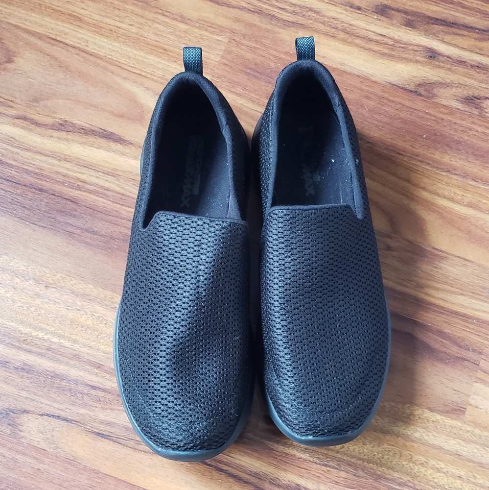 Skechers Womens Go Walk Max Walking Slip-On Sneaker Loafer Black Sz 10